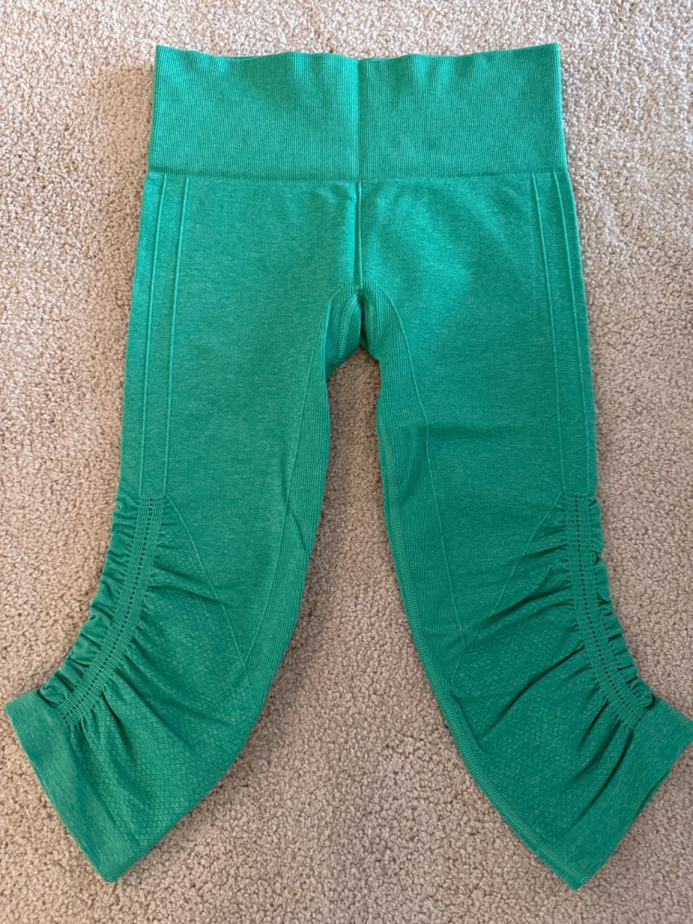 lululemon athletica Green Capri Leggings with Side Ruching